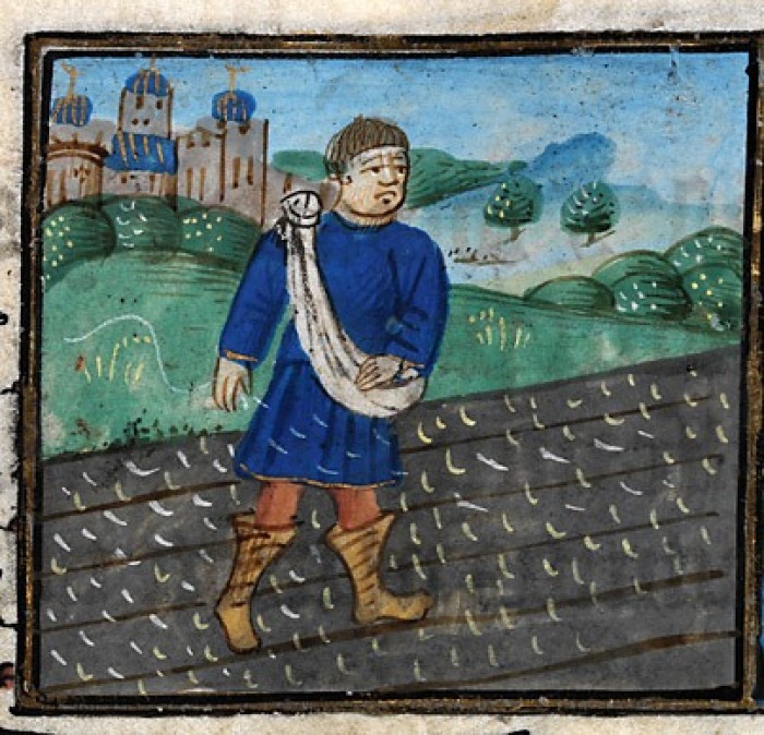 Sowing in a calendar in the 'De Grey Book of Hours'
