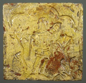 A ceramic floor tile from Strata Florida abbey, c.14th-15th century.