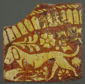 Medieval floor tile from Whitland Abbey