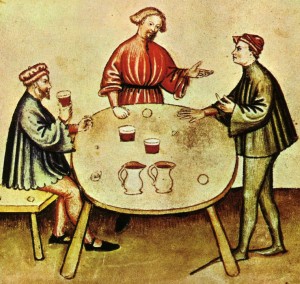 A reproduction of an image from the 14th-century manuscript, 'Tacuinum Sanitatis'. 