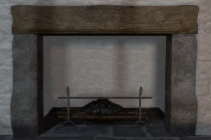 The fireplace at Cochwillan	